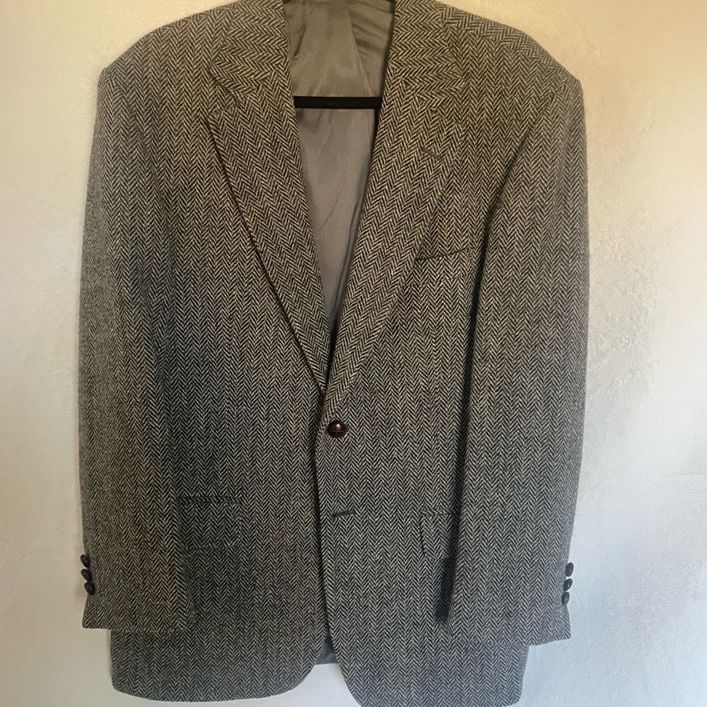 Classic Gray Herringbone Blazer